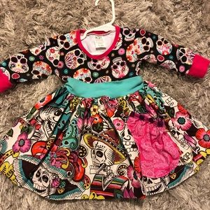 EUC KPea sugar skull dress